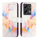 For Infinix Note 30 4G X6833B PT003 Marble Pattern Flip Leather Phone Case(Galaxy Marble White) - 2