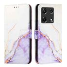 For Infinix Note 30 Pro / Note 30 5G PT003 Marble Pattern Flip Leather Phone Case(White Purple) - 2