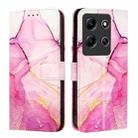 For Infinix Note 30i PT003 Marble Pattern Flip Leather Phone Case(Pink Purple Gold) - 2