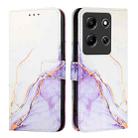 For Infinix Note 30i PT003 Marble Pattern Flip Leather Phone Case(White Purple) - 2