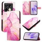 For Infinix Note 40 Pro 4G PT003 Marble Pattern Flip Leather Phone Case(Pink Purple Gold) - 1