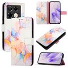 For Infinix Note 40 Pro 4G PT003 Marble Pattern Flip Leather Phone Case(Galaxy Marble White) - 1