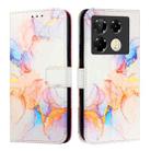 For Infinix Note 40 Pro 4G PT003 Marble Pattern Flip Leather Phone Case(Galaxy Marble White) - 2