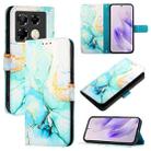 For Infinix Note 40 Pro 5G PT003 Marble Pattern Flip Leather Phone Case(Green) - 1