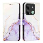 For Infinix Smart 7 HD / 7 India / 7 Plus PT003 Marble Pattern Flip Leather Phone Case(White Purple) - 2