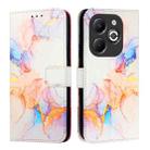 For Infinix Smart 8 Plus / 8 Pro PT003 Marble Pattern Flip Leather Phone Case(Galaxy Marble White) - 2