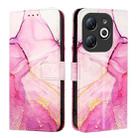 For Infinix Smart 8 PT003 Marble Pattern Flip Leather Phone Case(Pink Purple Gold) - 2