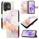 For Infinix Smart 8 PT003 Marble Pattern Flip Leather Phone Case(Galaxy Marble White) - 1