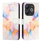 For Infinix Smart 8 PT003 Marble Pattern Flip Leather Phone Case(Galaxy Marble White) - 2