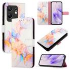 For Infinix Zero 30 4G PT003 Marble Pattern Flip Leather Phone Case(Galaxy Marble White) - 1