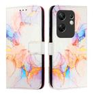 For Infinix Zero 30 4G PT003 Marble Pattern Flip Leather Phone Case(Galaxy Marble White) - 2