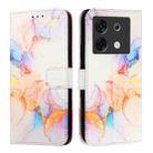 For Infinix Zero 30 5G PT003 Marble Pattern Flip Leather Phone Case(Galaxy Marble White) - 2