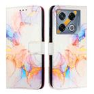 For Infinix GT 20 Pro X6871 PT003 Marble Pattern Flip Leather Phone Case(Galaxy Marble White) - 2