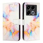 For Infinix Note 40 5G PT003 Marble Pattern Flip Leather Phone Case(Galaxy Marble White) - 2