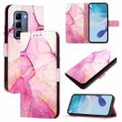 For Infinix Hot 50 Pro+ 4G PT003 Marble Pattern Flip Leather Phone Case(Pink Purple Gold) - 1