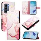 For Infinix Hot 50 Pro+ 4G PT003 Marble Pattern Flip Leather Phone Case(Rose Gold) - 1