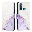 For Infinix Hot 90 / 90 Pro PT003 Marble Pattern Flip Leather Phone Case(White Purple) - 3