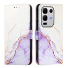For Infinix Note 50s PT003 Marble Pattern Flip Leather Phone Case(White Purple) - 2