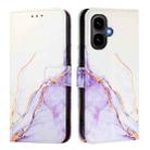 For Infinix Smart 10 / Tecno Pop 10 PT003 Marble Pattern Flip Leather Phone Case(White Purple) - 2