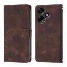 For Infinix Hot 30 4G Skin Feel Embossed Leather Phone Case(Brown) - 2