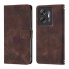 For Infinix Hot 30 5G Skin Feel Embossed Leather Phone Case(Brown) - 2