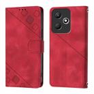 For Infinix Hot 30 Play / Hot 30 Play NFC Skin Feel Embossed Leather Phone Case(Red) - 2