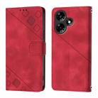 For Infinix Hot 30i Skin Feel Embossed Leather Phone Case(Red) - 2