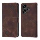 For Infinix Hot 30i Skin Feel Embossed Leather Phone Case(Brown) - 2