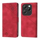 For Infinix Hot 40 / Hot 40 Pro Skin Feel Embossed Leather Phone Case(Red) - 2