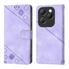 For Infinix Hot 40 / Hot 40 Pro Skin Feel Embossed Leather Phone Case(Light Purple) - 2