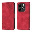 For Infinix Hot 40i Skin Feel Embossed Leather Phone Case(Red) - 2