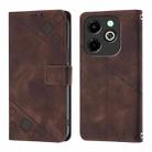 For Infinix Hot 40i Skin Feel Embossed Leather Phone Case(Brown) - 2