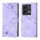 For Infinix Note 30 4G X6833B Skin Feel Embossed Leather Phone Case(Light Purple) - 2