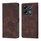 For Infinix Note 30 4G X6833B Skin Feel Embossed Leather Phone Case(Brown) - 2