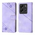 For Infinix Note 30i Skin Feel Embossed Leather Phone Case(Light Purple) - 2