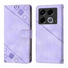 For Infinix Note 40 Skin Feel Embossed Leather Phone Case(Light Purple) - 2