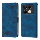 For Infinix Note 40 Pro 4G Skin Feel Embossed Leather Phone Case(Blue) - 2