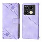 For Infinix Note 40 Pro 4G Skin Feel Embossed Leather Phone Case(Light Purple) - 2