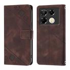 For Infinix Note 40 Pro 4G Skin Feel Embossed Leather Phone Case(Brown) - 2
