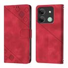 For Infinix Smart 7 India / 7 HD / 7 Plus Skin Feel Embossed Leather Phone Case(Red) - 2