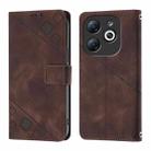 For Infinix Smart 8 Skin Feel Embossed Leather Phone Case(Brown) - 2