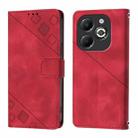 For Infinix Smart 8 Plus / Smart 8 Pro Skin Feel Embossed Leather Phone Case(Red) - 2