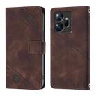 For Infinix Zero 20 Skin Feel Embossed Leather Phone Case(Brown) - 2