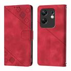 For Infinix Zero 30 4G Skin Feel Embossed Leather Phone Case(Red) - 2