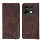 For Infinix Zero 30 5G Skin Feel Embossed Leather Phone Case(Brown) - 2