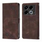 For Infinix Note 40 5G Skin Feel Embossed Leather Phone Case(Brown) - 2