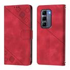 For Infinix Hot 50 Pro+ 4G Skin Feel Embossed Leather Phone Case(Red) - 3