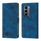 For Infinix Hot 50 Pro+ 4G Skin Feel Embossed Leather Phone Case(Blue) - 3