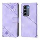 For Infinix Hot 50 Pro+ 4G Skin Feel Embossed Leather Phone Case(Light Purple) - 3