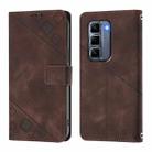 For Infinix Hot 50 Pro+ 4G Skin Feel Embossed Leather Phone Case(Brown) - 3